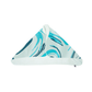 A soft and cozy cape blanket featuring an elegant blue ocean swirl print with plush white fleece lining. Perfect for warmth and style at home or outdoors