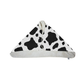 Cow print fleece cape blanket with soft sherpa lining, featuring a black and white dairy cow pattern. Cozy and stylish for warmth and comfort.