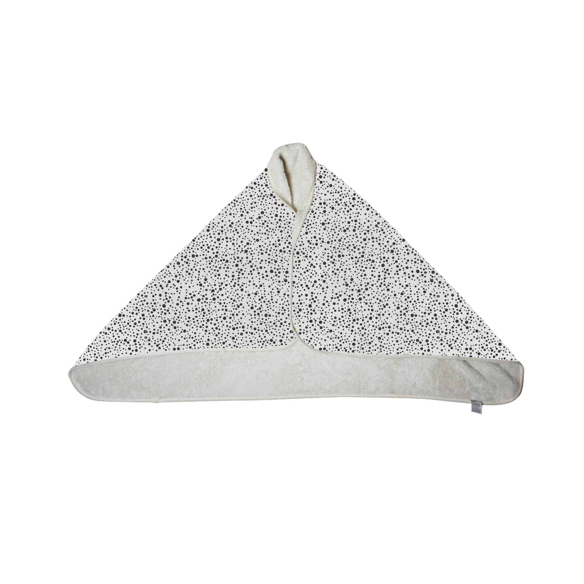 A cozy polka dot print fleece cape blanket with an ultra-soft sherpa lining. Stylish and warm, perfect for lounging, traveling, or staying cozy at home.